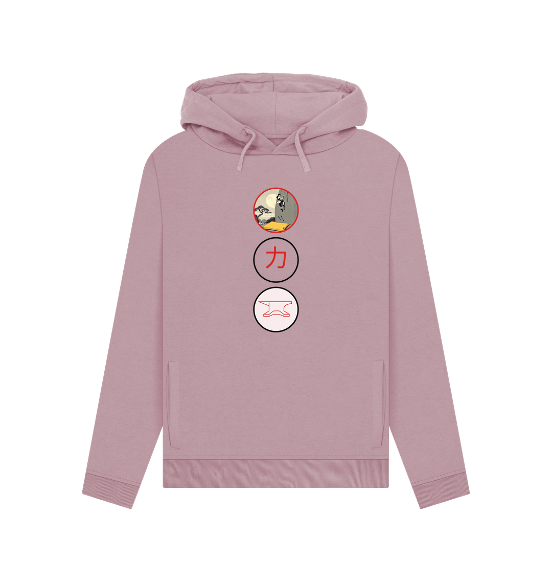 Mauve felpa donna con cappuccio